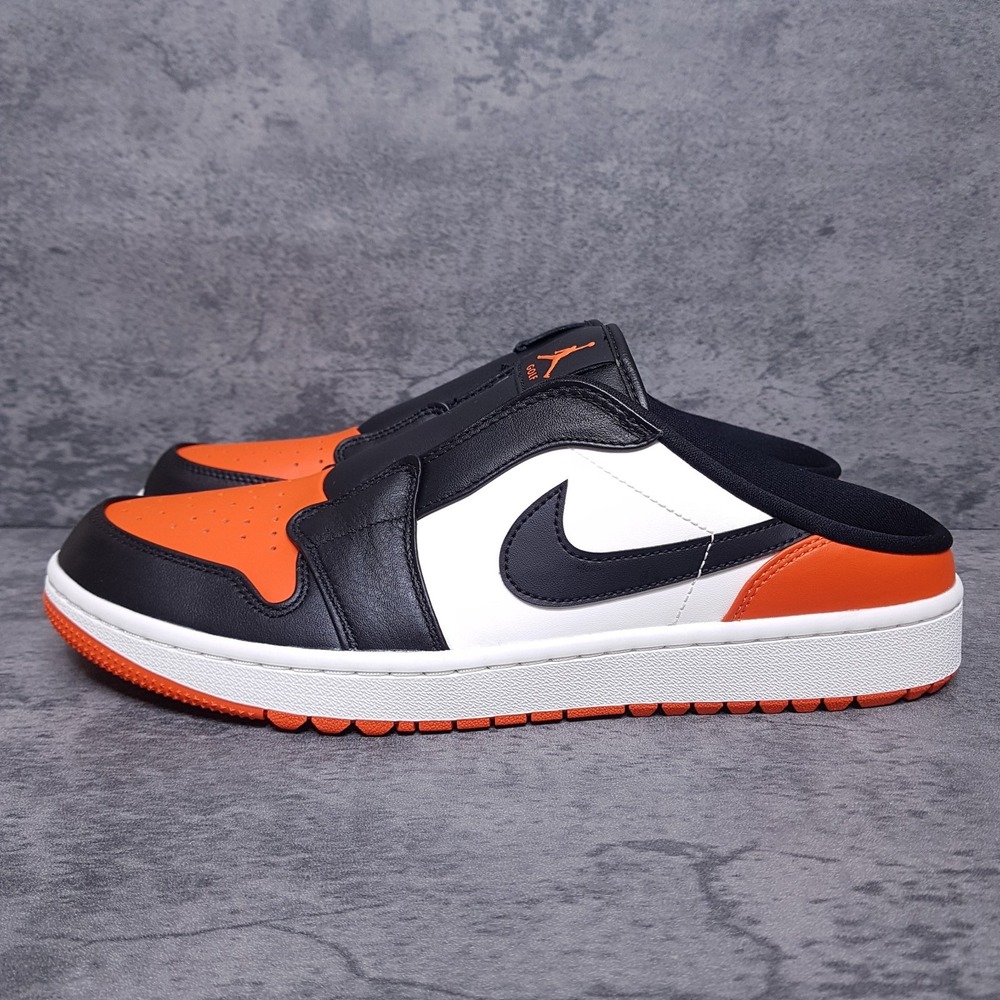 NIKE Air Jordan 1 Mule Shattered Backboard Golf Shoes Mens 10.5 Orange White